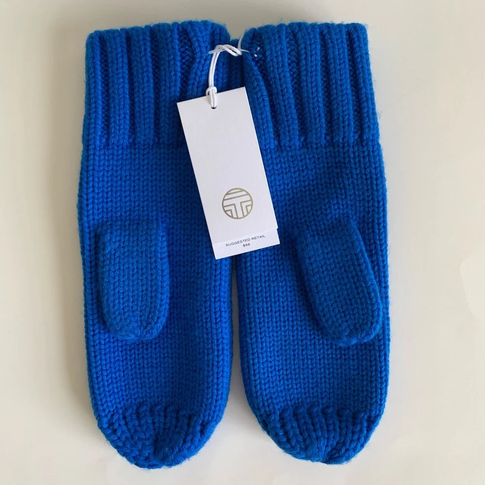 Tory Burch Sport Merino Little Grumps Mittens Blue